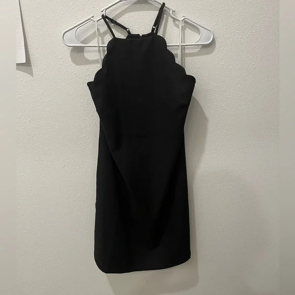 Lulus | Dresses | Nwt Black Scalloped Cocktail Dress | Poshmark